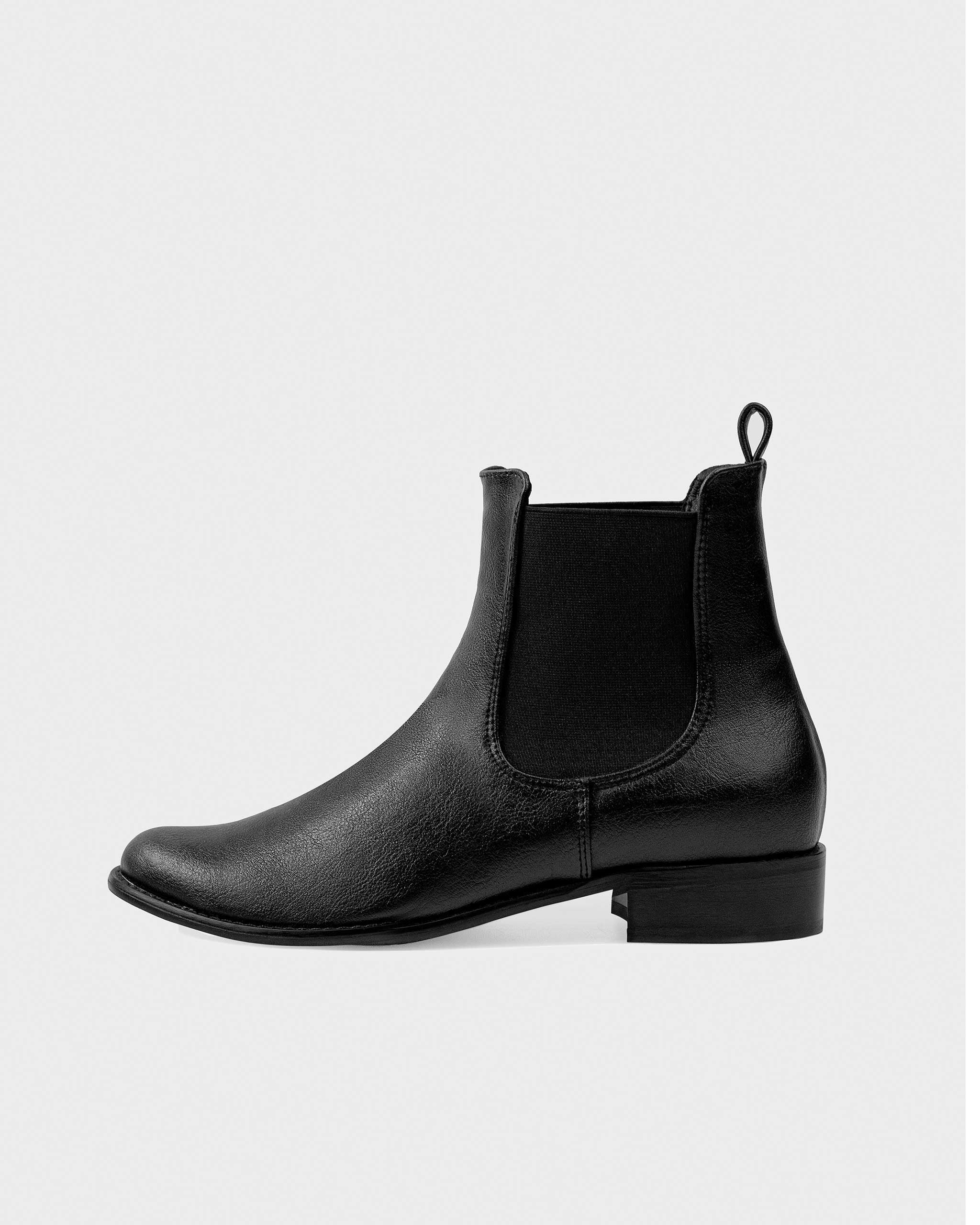 Pinatex Vegan Leather Women s Chelsea Ankle Boots Black