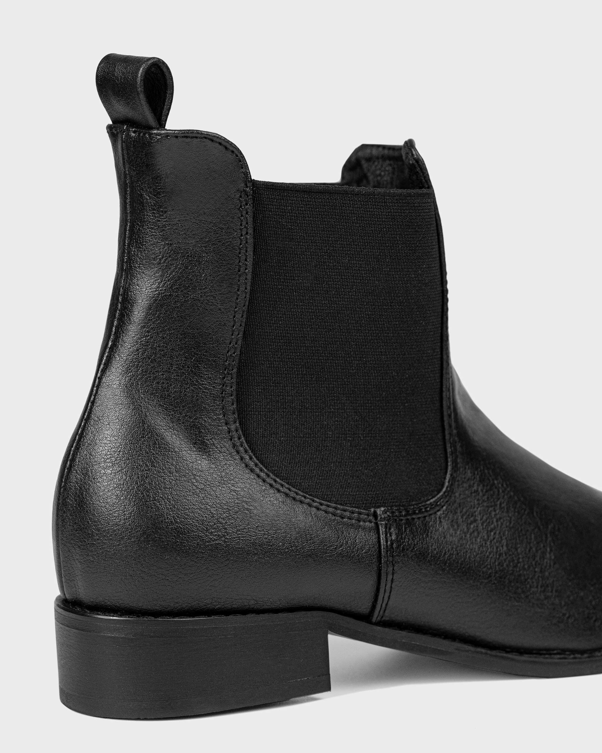 Pinatex Vegan Leather Women s Chelsea Ankle Boots Black